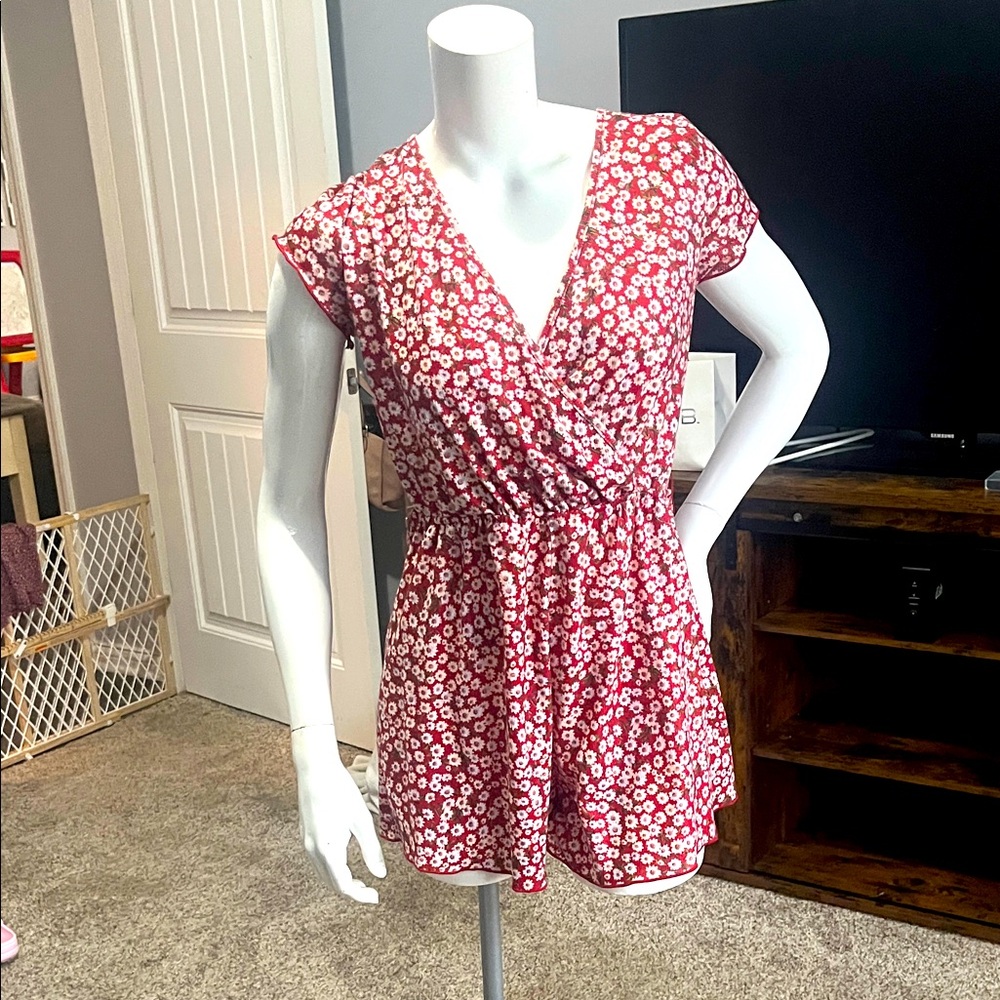 SHEIN Red Floral Patterned Dress